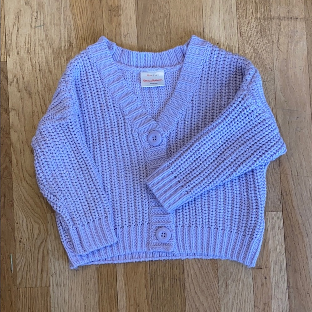 hanna andersson 90/3T lavender cardigan